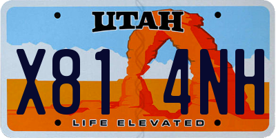 UT license plate X814NH