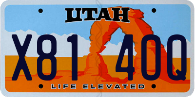 UT license plate X814OQ