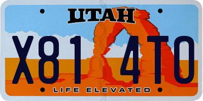 UT license plate X814TO
