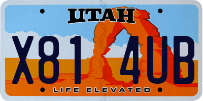 UT license plate X814UB
