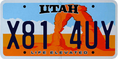 UT license plate X814UY