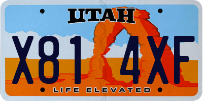 UT license plate X814XF