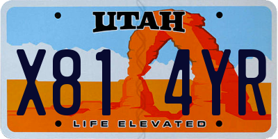 UT license plate X814YR