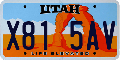 UT license plate X815AV