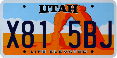 UT license plate X815BJ