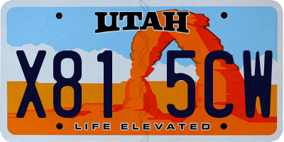 UT license plate X815CW