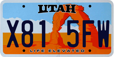 UT license plate X815FW