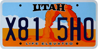 UT license plate X815HO