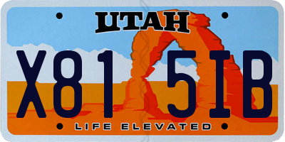 UT license plate X815IB