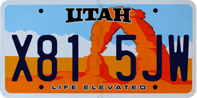 UT license plate X815JW