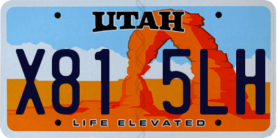 UT license plate X815LH