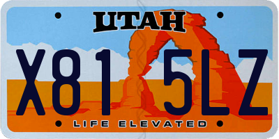 UT license plate X815LZ