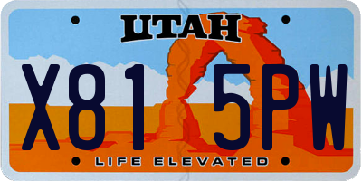 UT license plate X815PW