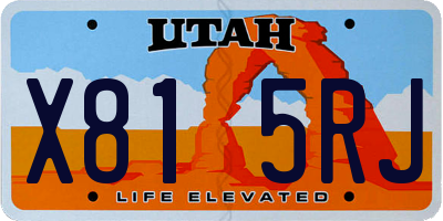 UT license plate X815RJ