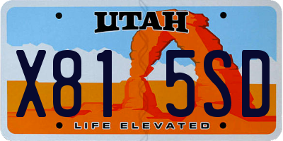 UT license plate X815SD