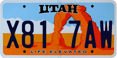UT license plate X817AW