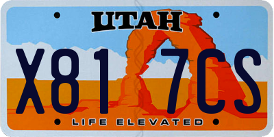 UT license plate X817CS