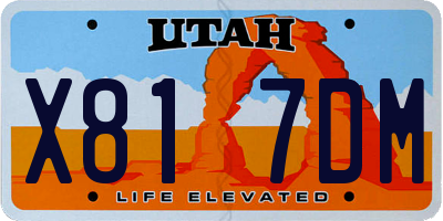 UT license plate X817DM