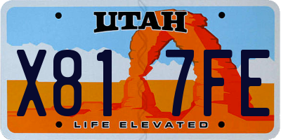 UT license plate X817FE