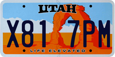 UT license plate X817PM
