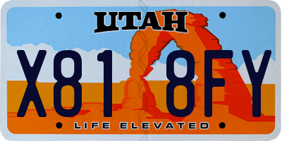 UT license plate X818FY