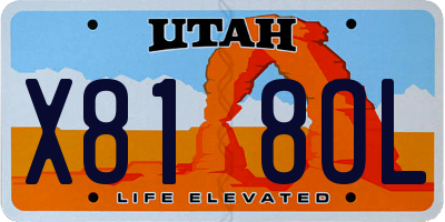 UT license plate X818OL