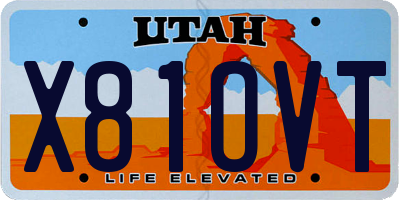 UT license plate X81OVT