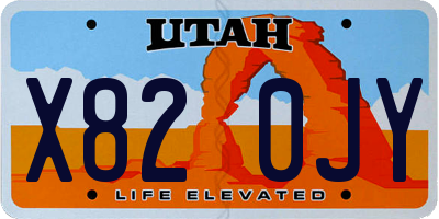 UT license plate X820JY