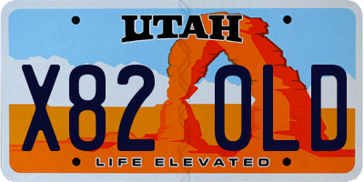 UT license plate X820LD
