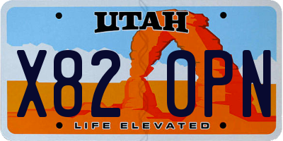 UT license plate X820PN