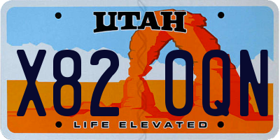 UT license plate X820QN