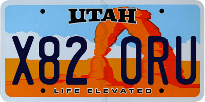 UT license plate X820RU