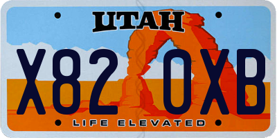 UT license plate X820XB