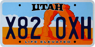 UT license plate X820XH