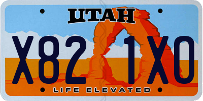 UT license plate X821XO
