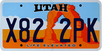 UT license plate X822PK