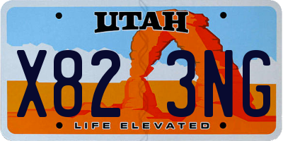 UT license plate X823NG