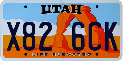 UT license plate X826CK