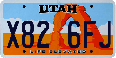 UT license plate X826FJ