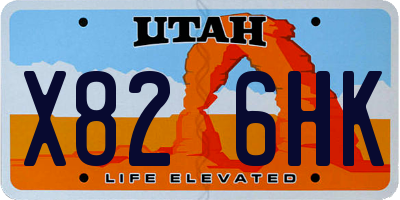 UT license plate X826HK