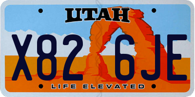 UT license plate X826JE