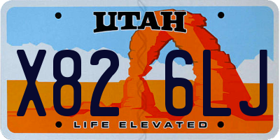 UT license plate X826LJ
