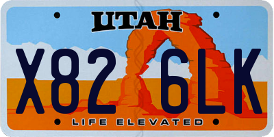UT license plate X826LK