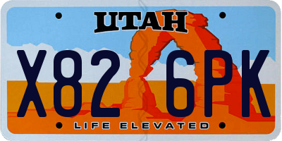 UT license plate X826PK