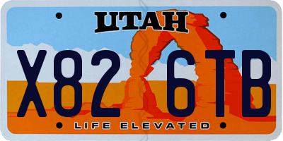 UT license plate X826TB
