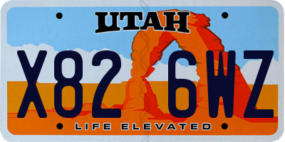 UT license plate X826WZ