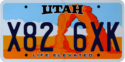 UT license plate X826XK