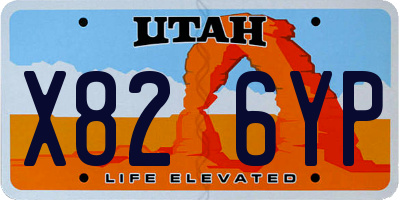 UT license plate X826YP