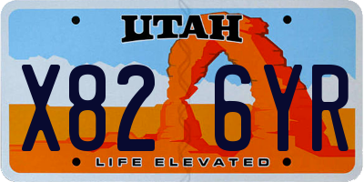 UT license plate X826YR