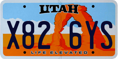 UT license plate X826YS
